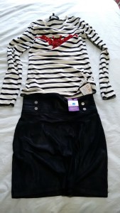 H&M black polyester/elastane mix mini skirt